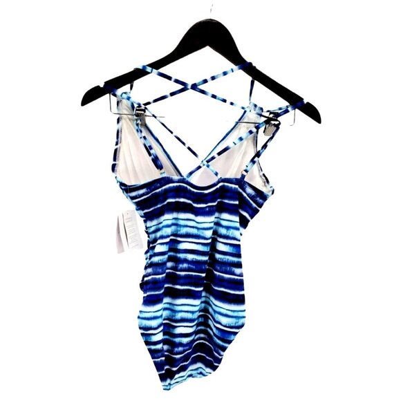LA Blanca 6 One-piece Serene Swimsuit Cross back Tie-dye Swimwear Bathing Suit - Picture 4 of 6